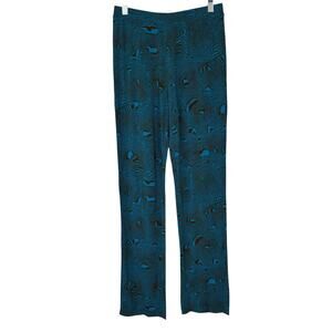 Paloma Wool Teal Patterned Wide-Leg Pants